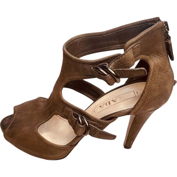 Prada Suede Platform Strappy Heel Shoes - Picture 1 of 10